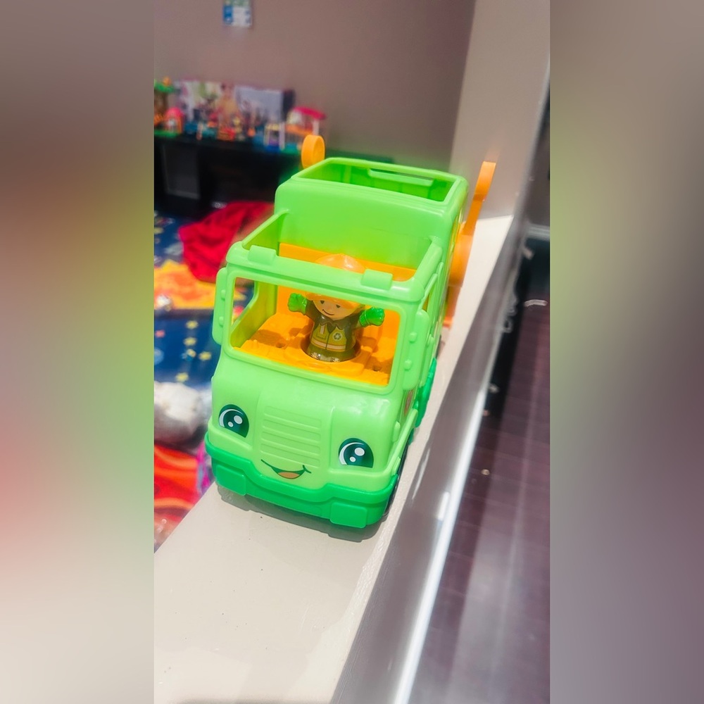 Vibrant Green Toy Truck with Driver